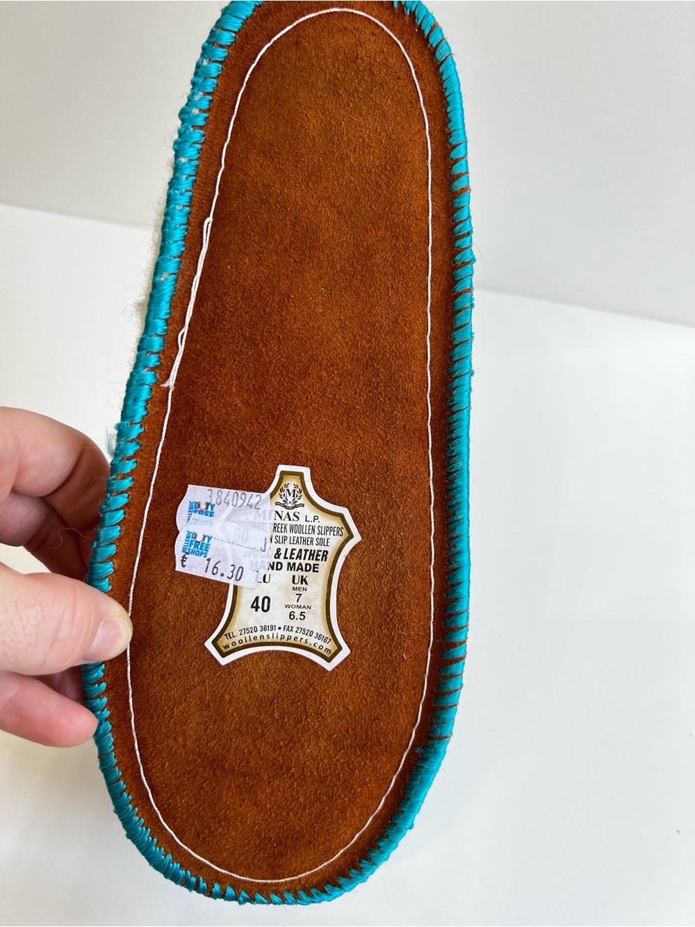 Handmade Traditional Greek Slippers Wool Leather Pom Pom Embroidered Bohemian 40 - Picture 6 of 7